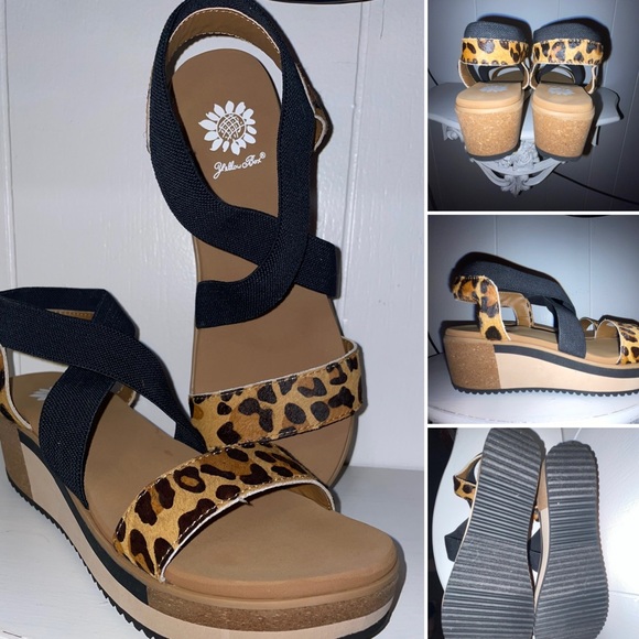 Yellow Box Shoes - {Yellowbox} Janalee Leopard Wedge Sandals